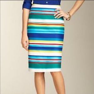 Talbots Multi striped pencil skirt